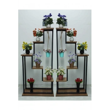 2li Merdiven Çiçeklik, Saksılık, Balkon, Bahçe Dekor.raf,stant