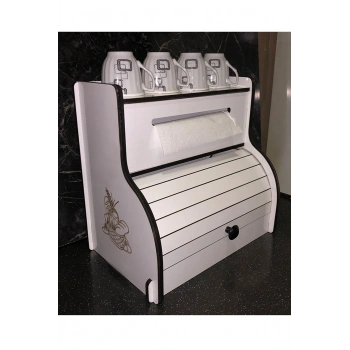 Ekmeklik New Bread Box,havlu Peçetelik(saklama Gözlü, Baharatlık Rafı, Dekoratif Demonte