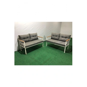 2+2Balkon-bahçe-kafe-çay Seti-koltuk Takımı-oturma Grubu-ofis Koltuğu 2+2 beyaz profil demir