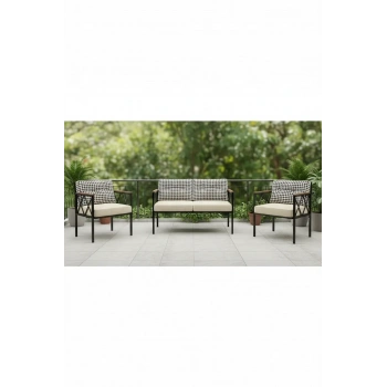 Safir 2+1+1 Kaz Ayağı Kırlent Balkon-bahçe-kafe-çay Seti-koltuk Takımı-oturma Grubu-ofis Koltuğu