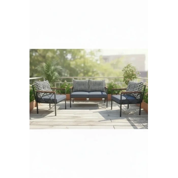 Safir 2+1+1 Kaz Ayağı Kırlent Balkon-bahçe-kafe Çay Seti Koltuk Oturma Takımı-oturma Grubu