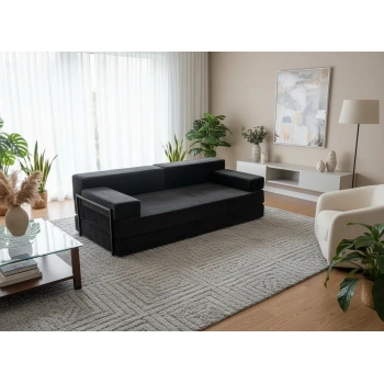 Defne Aktivite koltuğu Kanepe Koltuk Yataklı Kanepe Üçlü Koltuk Fitilli Kadife Üçlü Kanepe (antrasit) (90x200cm)