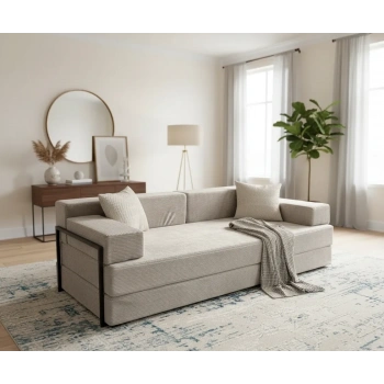 Defne Aktivite koltuğu Kanepe Koltuk Yataklı Kanepe Üçlü Koltuk Fitilli Kadife Üçlü Kanepe (gri) (90x200cm)