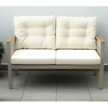 OPAL 2li (KREM) Metal Gövde Balkon-bahçe-kafe,çay Seti,koltuk Takımı,oturma Grubu,ofis Koltuğu