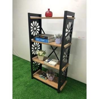 Desenli, Lazer Kesim, Metal, 4lü Raf,çiçeklik,kitaplık, Dolap