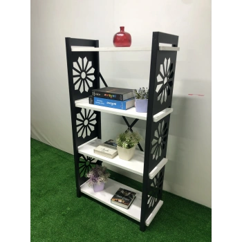 Desenli, Lazer Kesim, Metal, 4lü Raf,çiçeklik,kitaplık, Dolap