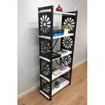 Desenli, Lazer Kesim, Metal, 5li Raf,çiçeklik,kitaplık, Dolap