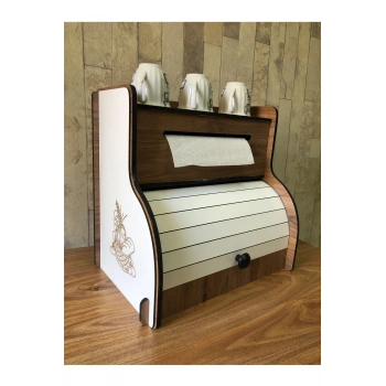 Ekmeklik New Bread Box,havlu Peçetelik(saklama Gözlü, Baharatlık Rafı, Dekoratif Demonte