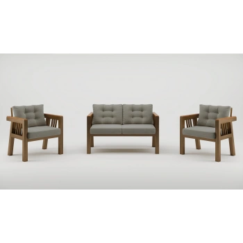 Elmas 2+1+1 (GRİ) Metal Gövde Balkon-bahçe-kafe,çay Seti,koltuk Takımı,oturma Grubu,ofis Koltuğu