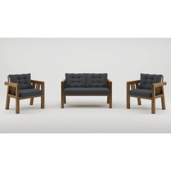 Elmas 2+1+1 (ANTRASİT) Metal Gövde Balkon-bahçe-kafe,çay Seti,koltuk Takımı,oturma Grubu,ofis Koltuğu