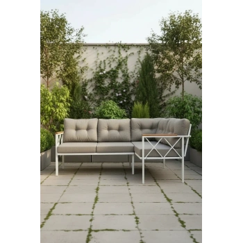 Köşe Koltuk Takımı , 2 2 Balkon-bahçe-kafe,çay Seti,koltuk Takımı,mutfak Köşesi Beyaz Profil