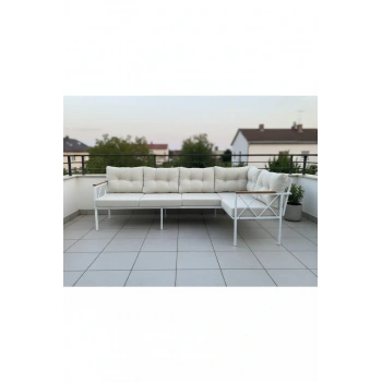 Köşe Koltuk Takımı , 3 2 Balkon-bahçe-kafe-çay Seti-koltuk Takımı-mutfak Köşesi Beyaz Profil