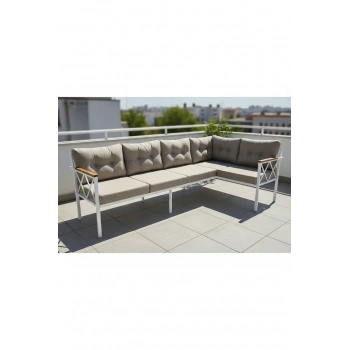 Köşe Koltuk Takımı , 3 2 Balkon-bahçe-kafe-çay Seti-koltuk Takımı-mutfak Köşesi Beyaz Profil