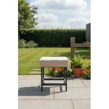 Metal ayaklı Sırtsız Bank Puf Bench Balkon-bahçe-kafe-çay Seti pufu