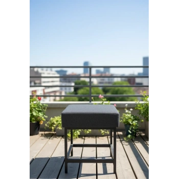 Metal ayaklı Sırtsız Bank Puf Bench Balkon-bahçe-kafe-çay Seti pufu