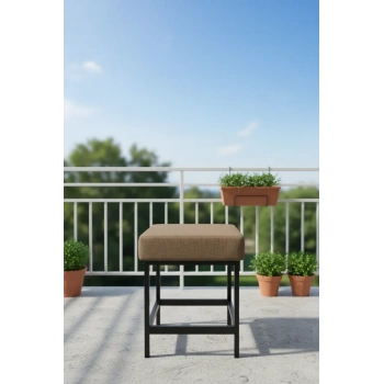 Metal ayaklı Sırtsız Bank Puf Bench Balkon-bahçe-kafe-çay Seti pufu