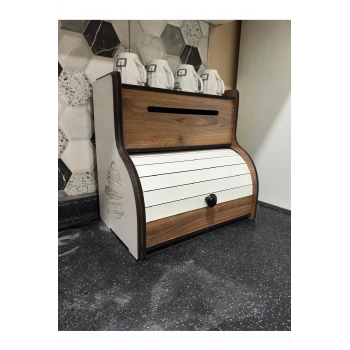 New Bread Box-yeni Ekmeklik, Havlu Peçetelik(saklama Gözlü),Baharatlık Rafı, Dekoratif Yazılı
