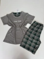 GRİ EKOSE YARIM KOL PİJAMA TAKIM