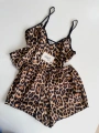 SATEN LEOPAR ŞORT TAKIM