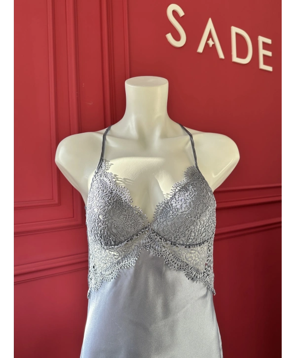 2Lİ İPEK SATEN BUZ MAVİ TAKIM