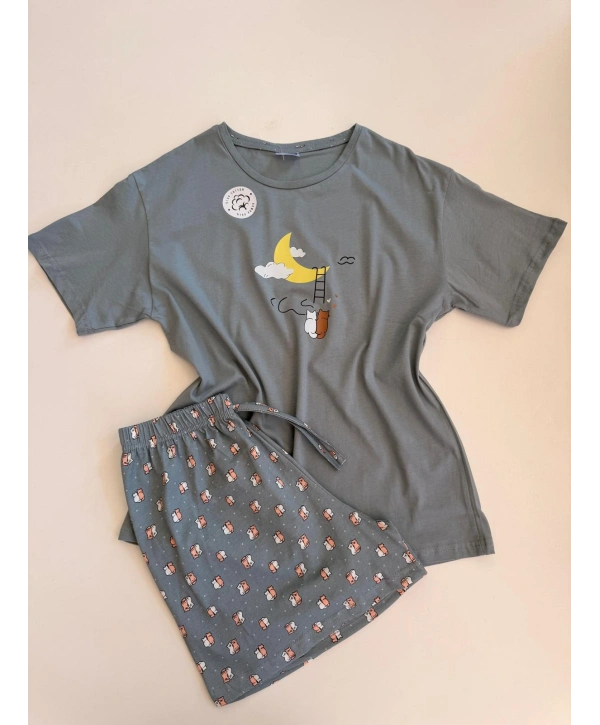 GRİ YARIM KOL ŞORT TAKIM