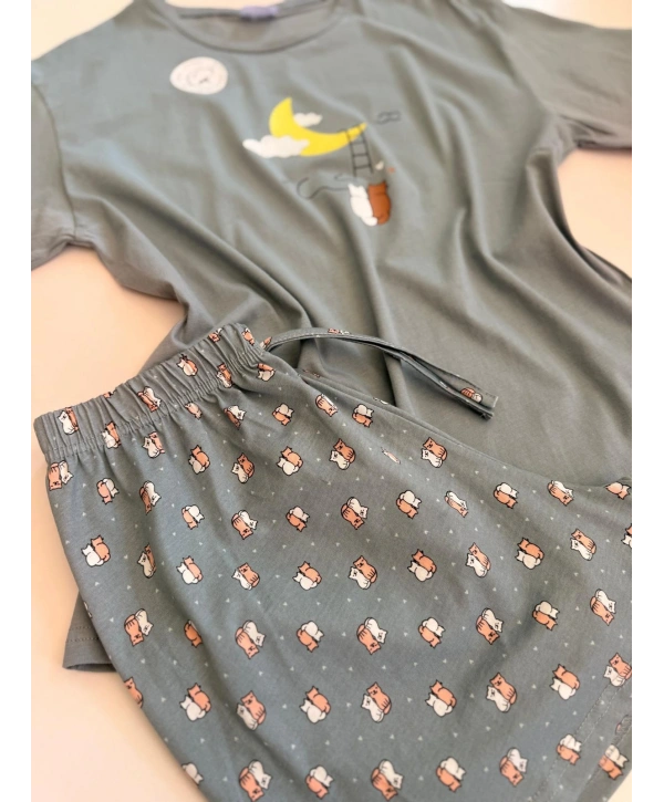 GRİ YARIM KOL ŞORT TAKIM