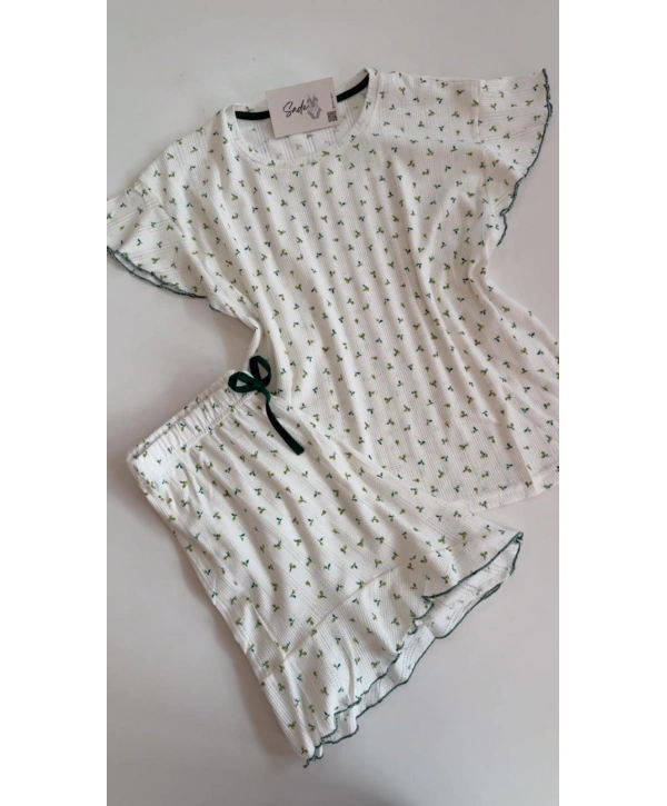 FIRFIR DETAY YARIM KOL ŞORT TAKIM