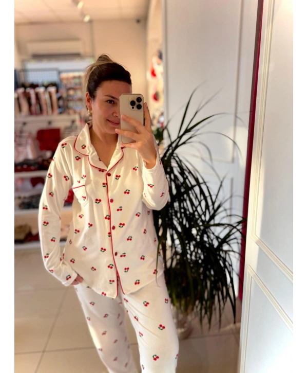 KİRAZ DESEN PİJAMA