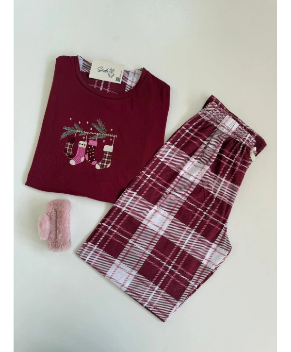 BORDO YENİ YIL PİJAMA