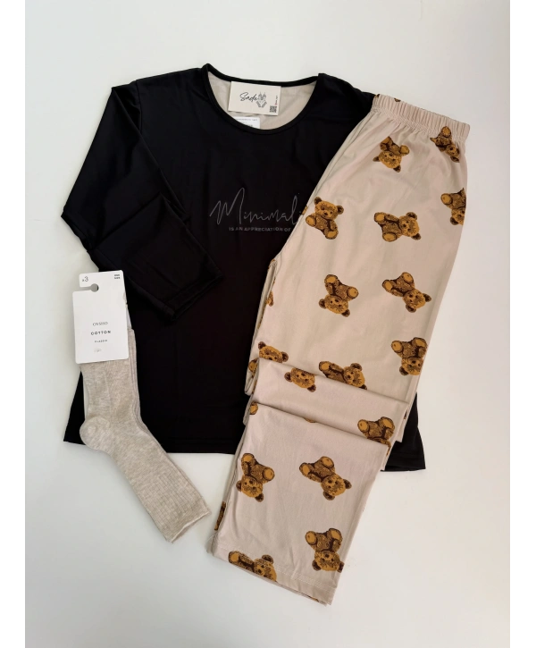 ALT AYICIK BASKI PİJAMA TAKIM