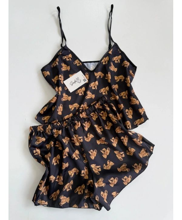 AYICIK DESEN SATEN ŞORT TAKIM