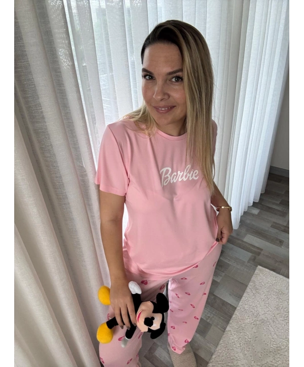 BARBİE YARIM KOL PİJAMA TAKIM