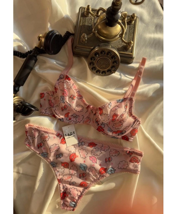 DESENLİ TÜL SÜTYEN TAKIM