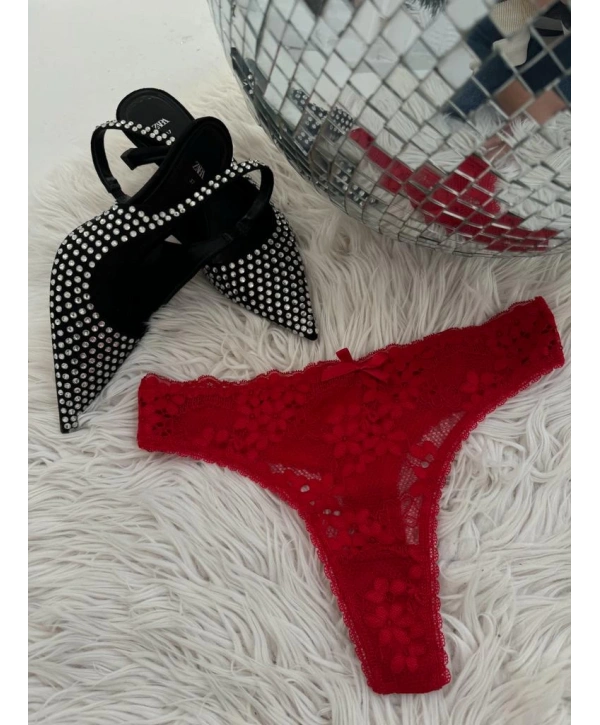 ÖN DANTEL KIRMIZI TANGA