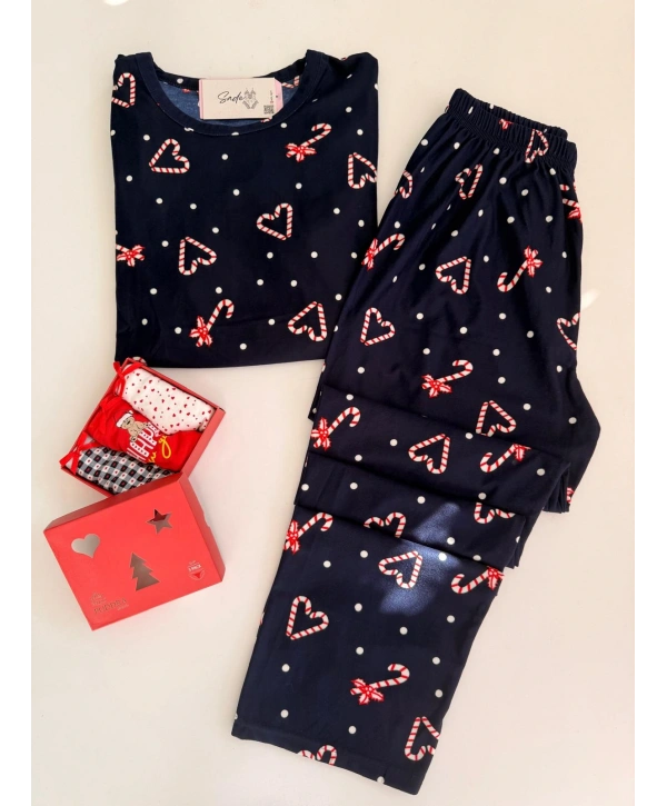 ŞEKER DETAY SÜET PİJAMA TAKIM