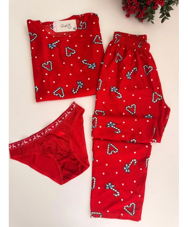 ŞEKER DETAY SÜET PİJAMA TAKIM