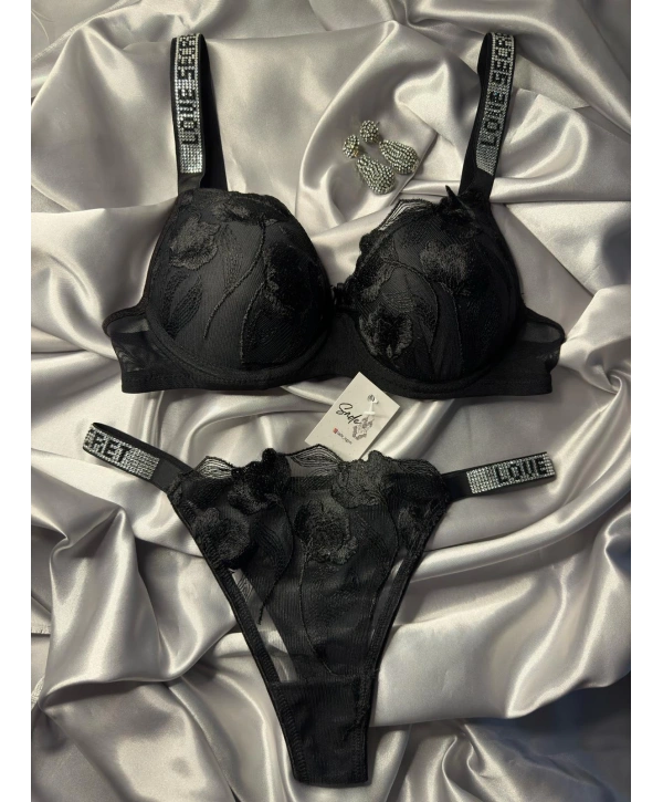 SİYAH İŞLEME TAŞLI TAKIM