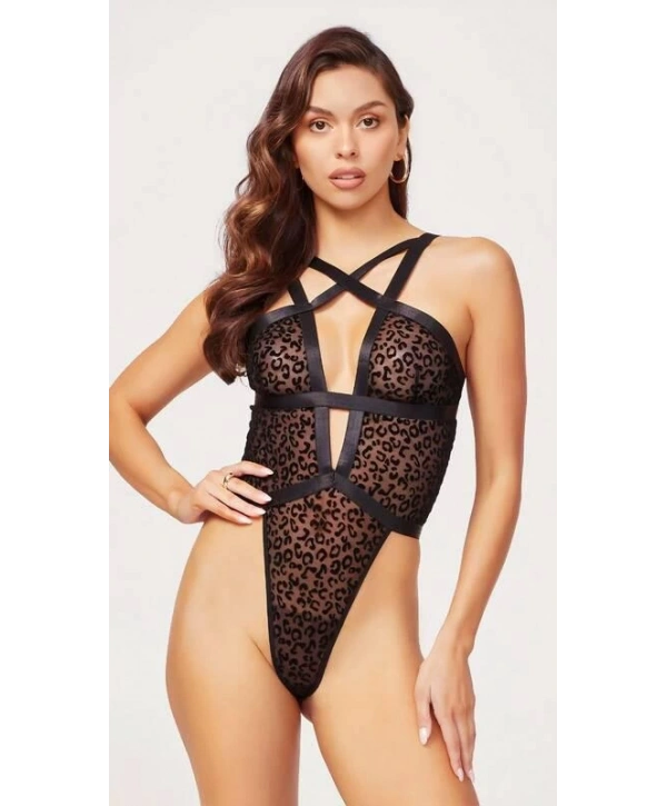TRANSPARAN LEOPAR BODYSUİT