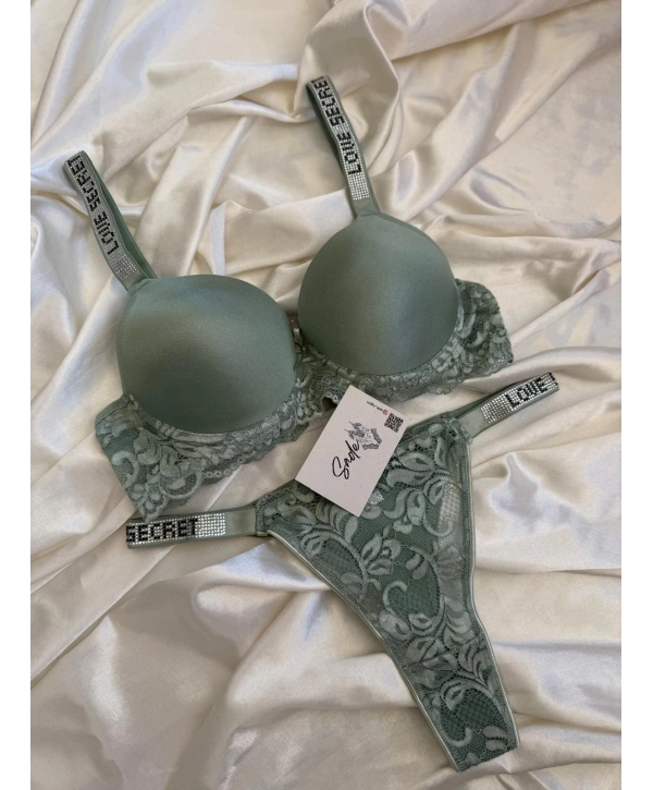 YEŞİL TAŞLI SÜTYEN TAKIM