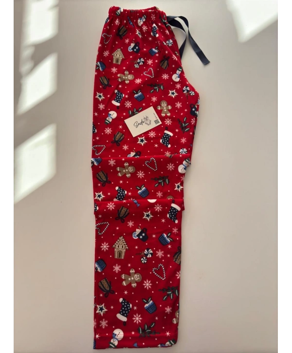 YILBAŞI TEMALI SÜET ALT PİJAMA