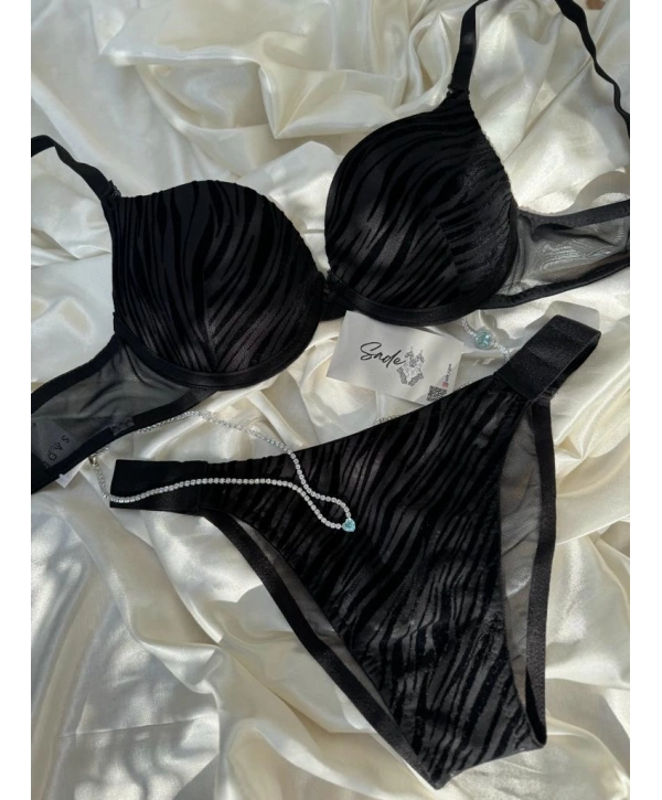 ZEBRA DESEN SİYAH TAKIM