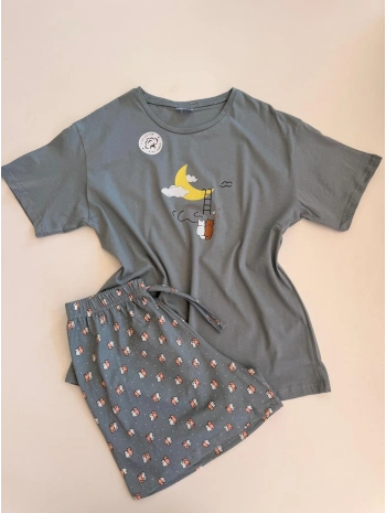 GRİ YARIM KOL ŞORT TAKIM