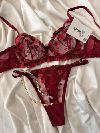 BORDO KALPLİ SÜTYEN TAKIM