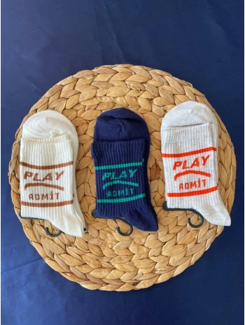 BASKILI SOKET ÇORAP