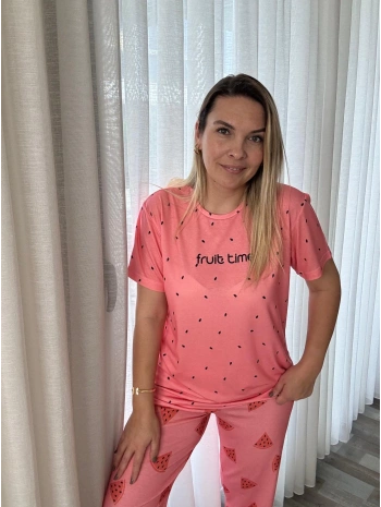 KARPUZ DESEN YARIM KOL PİJAMA TAKIM