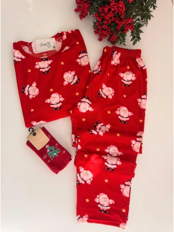 NOEL BABA SÜET PİJAMA