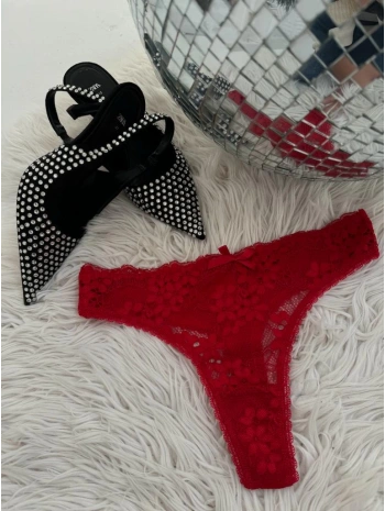 ÖN DANTEL KIRMIZI TANGA