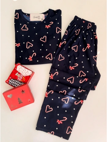 ŞEKER DETAY SÜET PİJAMA TAKIM