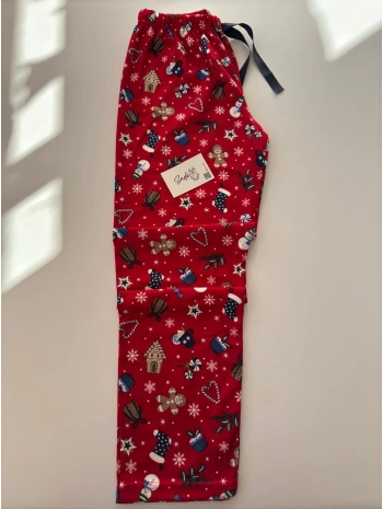 YILBAŞI TEMALI SÜET ALT PİJAMA