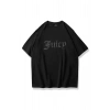 Unisex Juciy Taş Baskılı Beyaz Oversize Tshirt